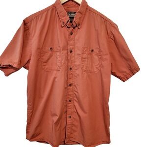 CE Schmidt Workwear Shirt Mens Large Rust Utility Button Down 100%‎ Cotton